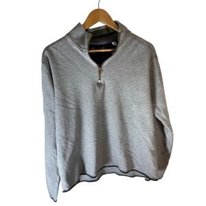 Robert Graham Mens Gray Quarter Zip Pullover Sweatshirt XL Classic Fit